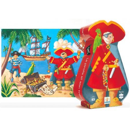 Djeco Piraat puzzel, djeco, 3070900072206, puzzel, silhouet, 36 stukjes, 4 jaar, dj07220, djeco puzzel, piraat, djeco puzzel 