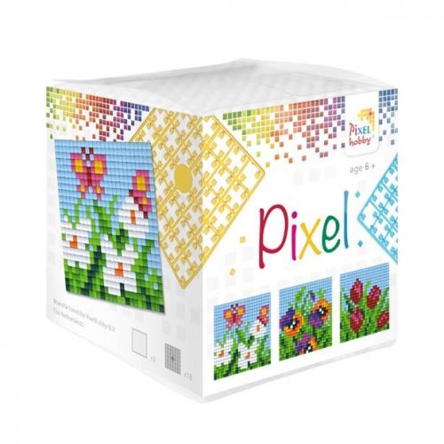 Pixelhobby [6 jaar +] Pixelkubus mosaic set Bloemen - 29005