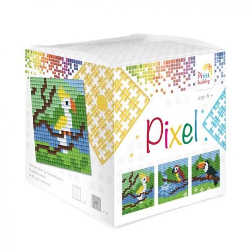 Pixelhobby [6 jaar +] Pixelkubus mosaic set Tropische vogels - 29016