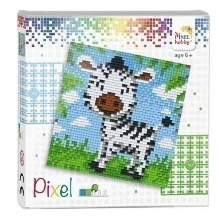 Pixelhobby [6 jaar +] Pixelset 4 kleine basisplaten Zebra - 44013