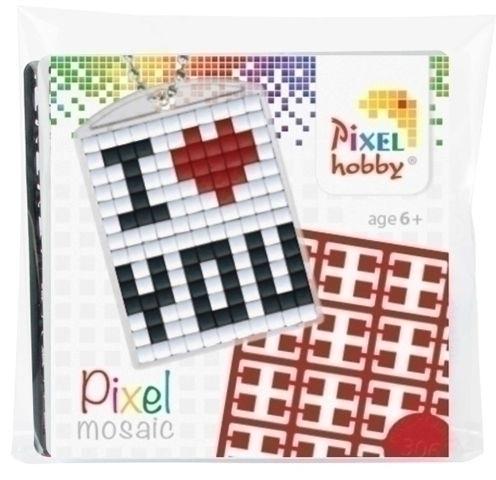 Pixelhobby [6 jaar +] Medaillon sleutelhanger startset I love you - 23016