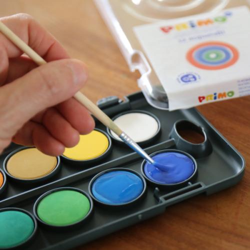 Aquarelverf tablet met penseel 12 kleuren