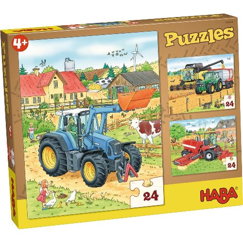 Haba puzzel [4 jaar +] Traktor & co 3x 24 stukjes - 300444